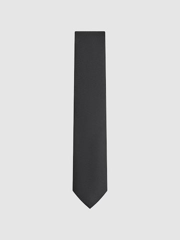 Ceremony Textured Silk Blend Tie in Black