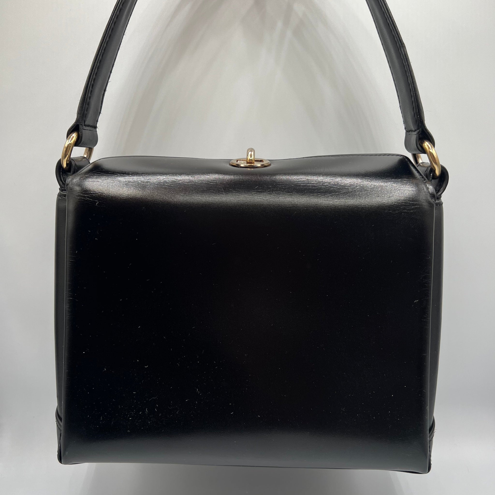 Vintage black Boxcalf Shoulder Bag