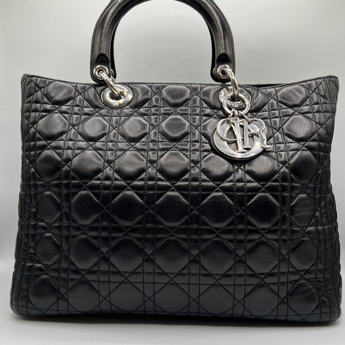 Black Lambskin Large Lady Dior