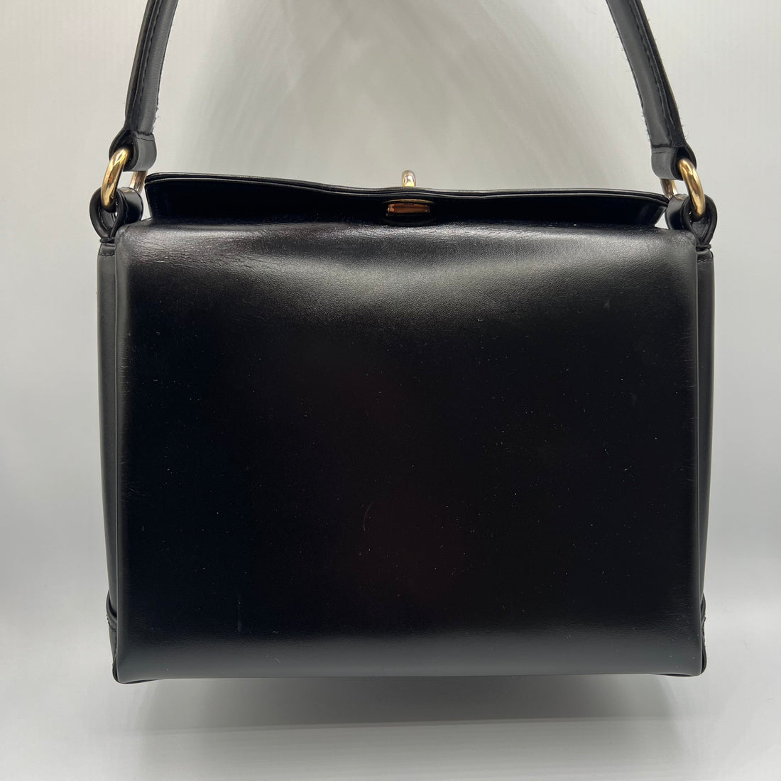 Vintage black Boxcalf Shoulder Bag