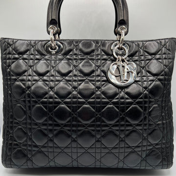Black Lambskin Large Lady Dior