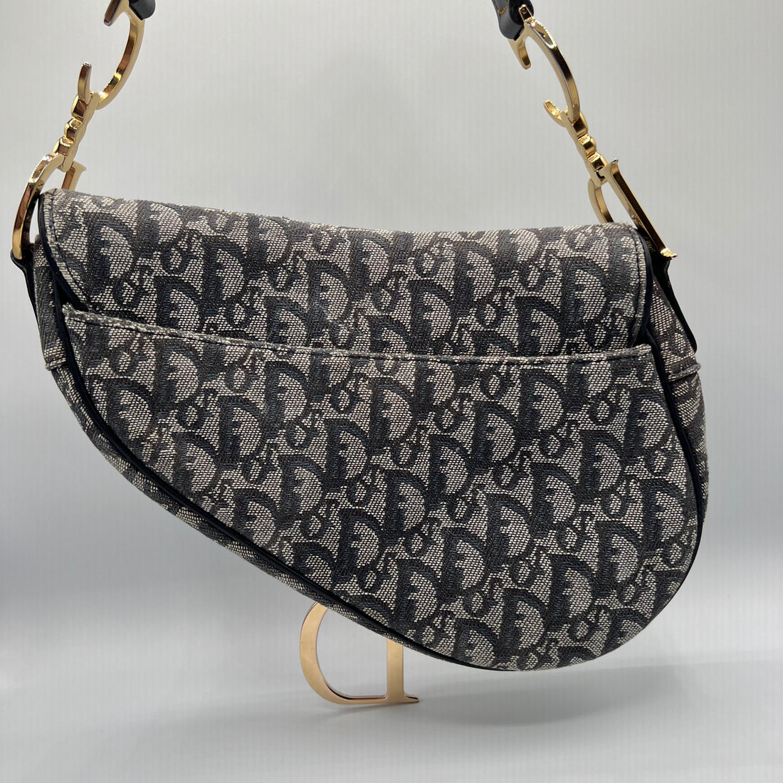 Navy Canvas Saddle Bag