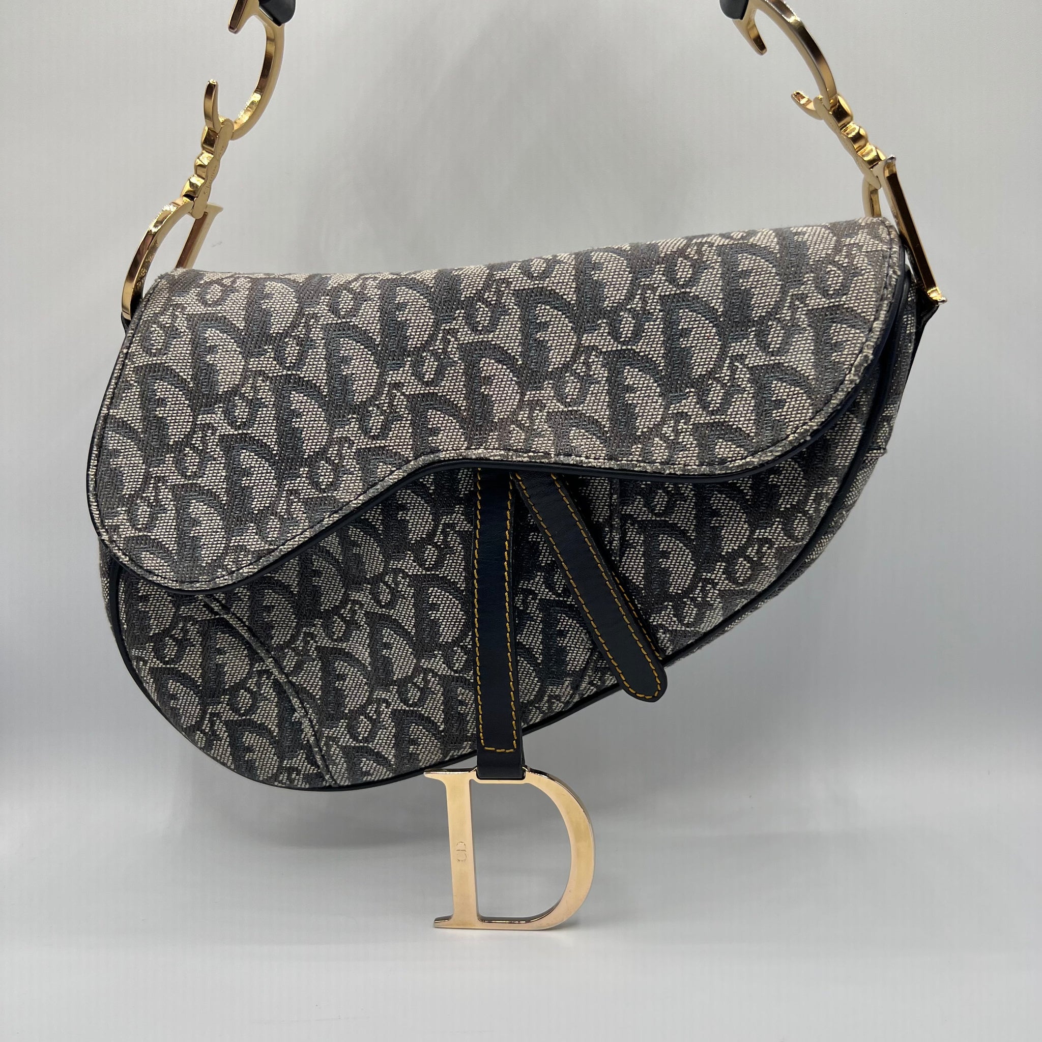 Navy Canvas Saddle Bag