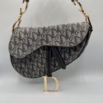 Navy Canvas Saddle Bag